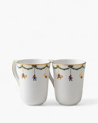 Royal Copenhagen Star Fluted Christmas set 2 mugs 33 cl - 11.16 oz - Buy now on ShopDecor - Discover the best products by ROYAL COPENHAGEN design