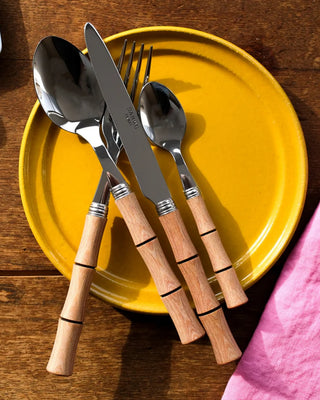 Sabre Paris Bamboo stainless steel dessert fork with wood handle