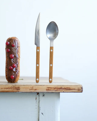Sabre Paris Bistrot Teak stainless steel dessert knife with wood handle