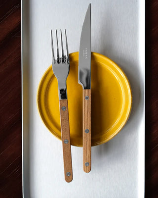 Sabre Paris Bistrot Teak 24-piece stainless steel cutlery set with wood handles