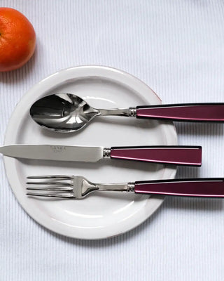 Sabre Paris Icône stainless steel dessert fork with acrylic handle - Buy now on ShopDecor - Discover the best products by SABRE PARIS design