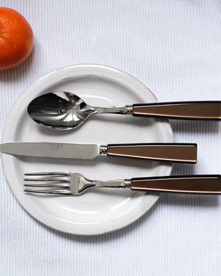 Sabre Paris Icône stainless steel dessert fork with acrylic handle - Buy now on ShopDecor - Discover the best products by SABRE PARIS design