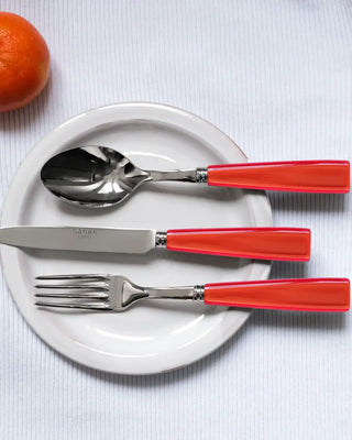 Sabre Paris Icône stainless steel dessert fork with acrylic handle - Buy now on ShopDecor - Discover the best products by SABRE PARIS design
