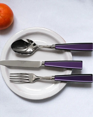 Sabre Paris Icône stainless steel dessert fork with acrylic handle - Buy now on ShopDecor - Discover the best products by SABRE PARIS design