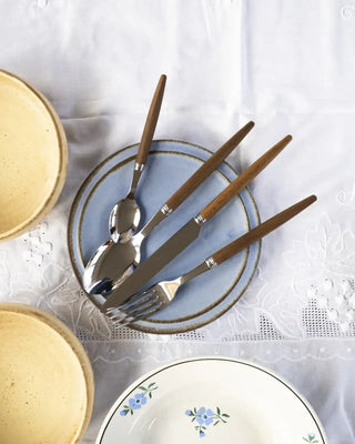 Sabre Paris Jonc 5-piece stainless steel cutlery set with wood handles - Buy now on ShopDecor - Discover the best products by SABRE PARIS design