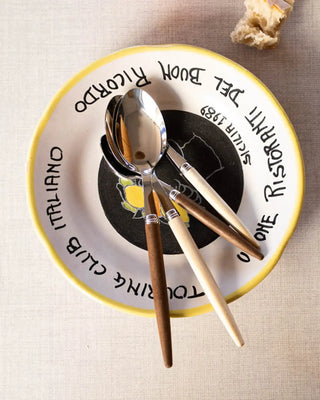 Sabre Paris Jonc stainless steel dessert spoon with wood handle - Buy now on ShopDecor - Discover the best products by SABRE PARIS design