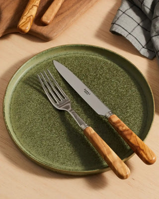 Sabre Paris Lavandou 5-piece stainless steel cutlery set with olive tree wood handles - Buy now on ShopDecor - Discover the best products by SABRE PARIS design