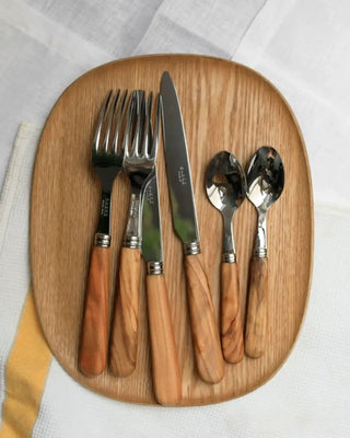 Sabre Paris Lavandou stainless steel dessert fork with olive tree wood handle - Buy now on ShopDecor - Discover the best products by SABRE PARIS design
