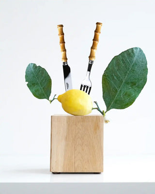 Sabre Paris Panda stainless steel dessert fork with bamboo handle - Buy now on ShopDecor - Discover the best products by SABRE PARIS design