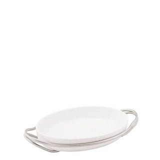 Sambonet New Living holder with oval dish Vintage steel 35 cm - 13.78 in - Buy now on ShopDecor - Discover the best products by SAMBONET design