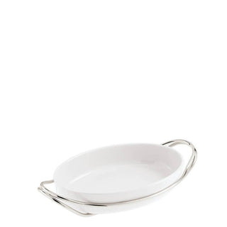 Sambonet New Living holder with oval dish 35 x 24 cm Silver - Buy now on ShopDecor - Discover the best products by SAMBONET design