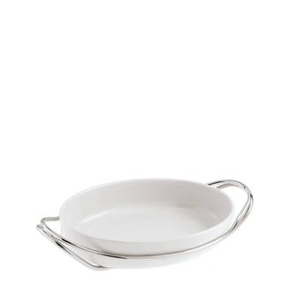 Sambonet New Living holder with oval dish Silver 39 cm - 15.35 in - Buy now on ShopDecor - Discover the best products by SAMBONET design