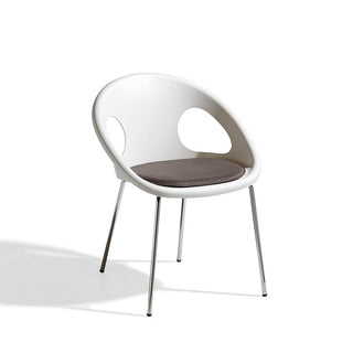 Scab Drop armchair 4 chromed legs chromed and linen color seat - Buy now on ShopDecor - Discover the best products by SCAB design