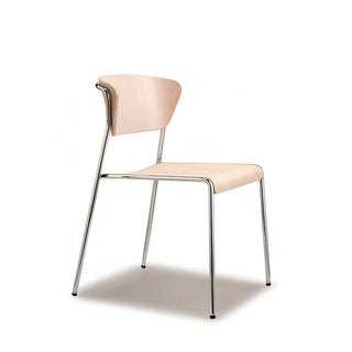 Scab Lisa Wood chair chromed legs bleached beech seat - Buy now on ShopDecor - Discover the best products by SCAB design