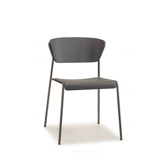 Scab Lisa Wood chair glossy black nikel legs and black oak seat - Buy now on ShopDecor - Discover the best products by SCAB design