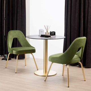 Scab Me chair satin brass effect legs green velvet seat - Buy now on ShopDecor - Discover the best products by SCAB design