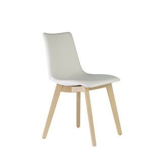 Scab Natural Zebra Pop chair natural beech legs - white simil-leather seat - Buy now on ShopDecor - Discover the best products by SCAB design