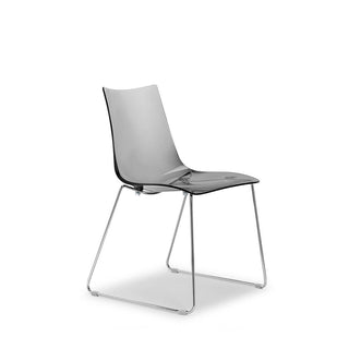 Scab Zebra Antishock sled chair by Luisa Battaglia Scab Transparent smoked grey 183 - Buy now on ShopDecor - Discover the best products by SCAB design