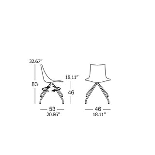 Scab Zebra Antishock revolving chair on trestle glossy white - Buy now on ShopDecor - Discover the best products by SCAB design