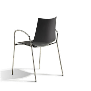 Scab Zebra Tecnopolimero armchair chromed armrests - anthracite seat - Buy now on ShopDecor - Discover the best products by SCAB design