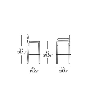 Scab Natural Divo stool seat h. 75 cm by Centro Stile Scab - Buy now on ShopDecor - Discover the best products by SCAB design