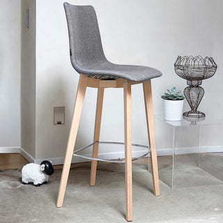 Scab Natural Zebra Pop stool h. 78 natural beech legs - grey fabric seat - Buy now on ShopDecor - Discover the best products by SCAB design