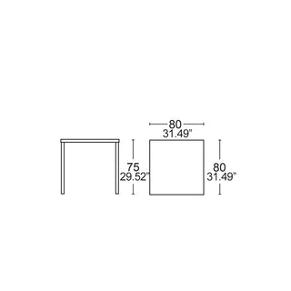 Scab Summer square table 80 x 80 cm by Roberto Semprini - Buy now on ShopDecor - Discover the best products by SCAB design