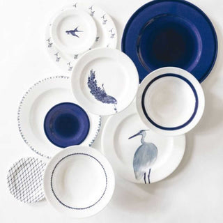 Schönhuber Franchi Shabbychic Soup Plate white - strokes blue - Buy now on ShopDecor - Discover the best products by SCHÖNHUBER FRANCHI design