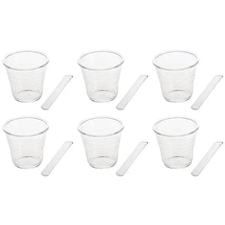 Seletti Estetico Quotidiano glass coffee set: 6 cups and 6 spoons