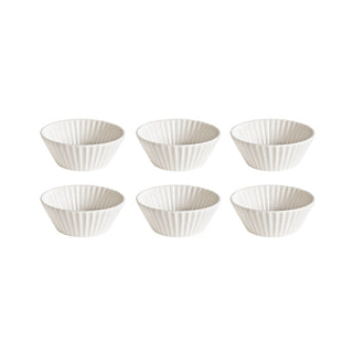 Seletti Estetico Quotidiano set 6 pleated bowls in white porcelain - Buy now on ShopDecor - Discover the best products by SELETTI design