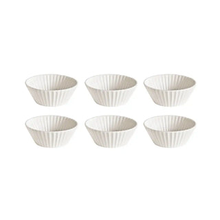Seletti Estetico Quotidiano set 6 pleated bowls in white porcelain