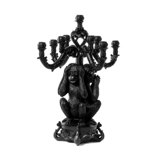 Seletti Giant Burlesque Monkeys 9-arm candelabra Black - Buy now on ShopDecor - Discover the best products by SELETTI design