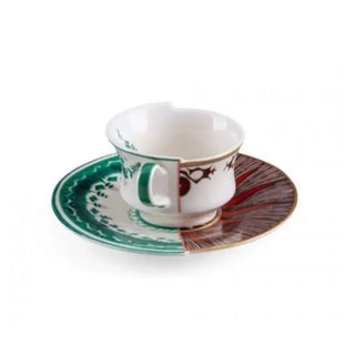 Seletti Hybrid 2.0 porcelain coffee cup with saucer