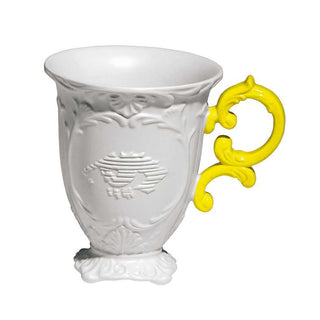 Seletti I-Wares I-Mug porcelain mug with handle White Yellow - Buy now on ShopDecor - Discover the best products by SELETTI design