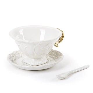 Seletti I-Wares tea set with tea cup, spoon and saucer Gold - Buy now on ShopDecor - Discover the best products by SELETTI design
