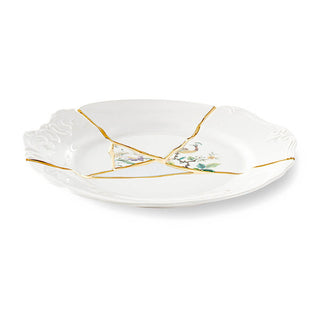 Seletti Kintsugi dinner plate in porcelain/24 carat gold mod. 2 - Buy now on ShopDecor - Discover the best products by SELETTI design