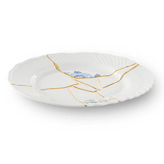 Seletti Kintsugi dinner plate in porcelain/24 carat gold mod. 3 - Buy now on ShopDecor - Discover the best products by SELETTI design