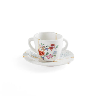 Seletti Kintsugi coffee cup-saucer in porcelain/24 carat gold mod. 1 - Buy now on ShopDecor - Discover the best products by SELETTI design