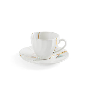 Seletti Kintsugi coffee cup-saucer in porcelain/24 carat gold mod. 2 - Buy now on ShopDecor - Discover the best products by SELETTI design