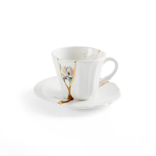 Seletti Kintsugi coffee cup-saucer in porcelain/24 carat gold mod. 3 - Buy now on ShopDecor - Discover the best products by SELETTI design