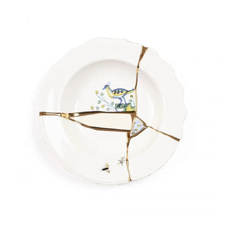 Seletti Kintsugi soup plate in porcelain/24 carat gold Mod. 1 - Buy now on ShopDecor - Discover the best products by SELETTI design
