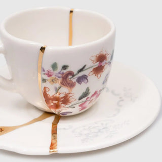 Seletti Kintsugi coffee cup-saucer in porcelain/24 carat gold - Buy now on ShopDecor - Discover the best products by SELETTI design