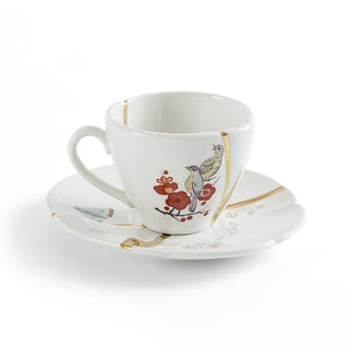 Seletti Kintsugi coffee cup-saucer in porcelain/24 carat gold Mod. 2 - Buy now on ShopDecor - Discover the best products by SELETTI design