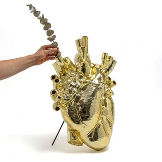 Seletti Love In Bloom Giant large heart vase in porcelain Gold - Buy now on ShopDecor - Discover the best products by SELETTI design