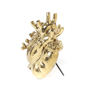 Seletti Love In Bloom gold heart vase in porcelain - Buy now on ShopDecor - Discover the best products by SELETTI design