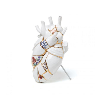 Seletti Love In Bloom Kintsugi heart vase in porcelain - Buy now on ShopDecor - Discover the best products by SELETTI design