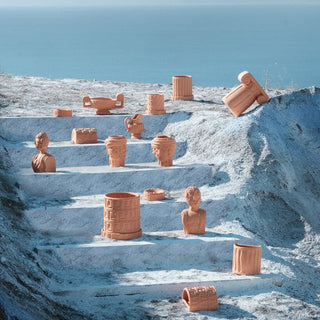 Seletti Magna Graecia terracotta vase with saucer - Buy now on ShopDecor - Discover the best products by SELETTI design