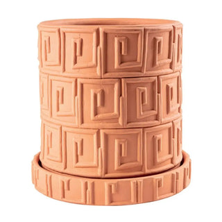 Seletti Magna Graecia terracotta vase with saucer Terracotta Brick 39 cm. - 15.35 in. - Buy now on ShopDecor - Discover the best products by SELETTI design