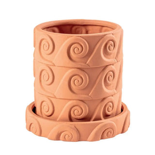 Seletti Magna Graecia terracotta vase with saucer Terracotta Brick 23 cm. - 9.05 in. - Buy now on ShopDecor - Discover the best products by SELETTI design