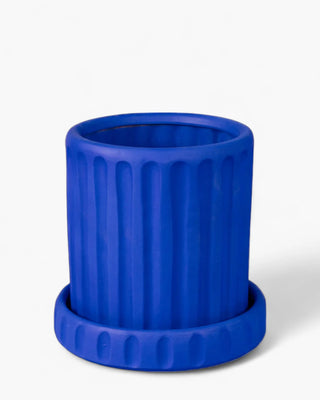 Seletti Magna Graecia terracotta vase with saucer Blue 30 cm. - 11.81 in. - Buy now on ShopDecor - Discover the best products by SELETTI design